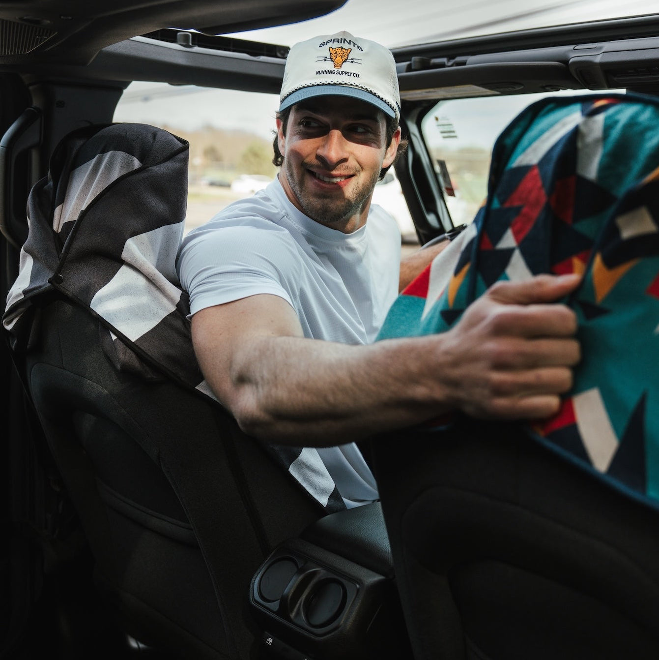 Midnight Boardwalk Stripe Car Seat Cover Towel