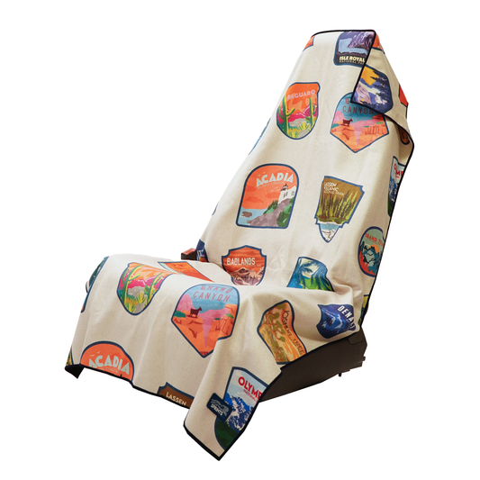 National Parks Cream Car Seat Cover Towel