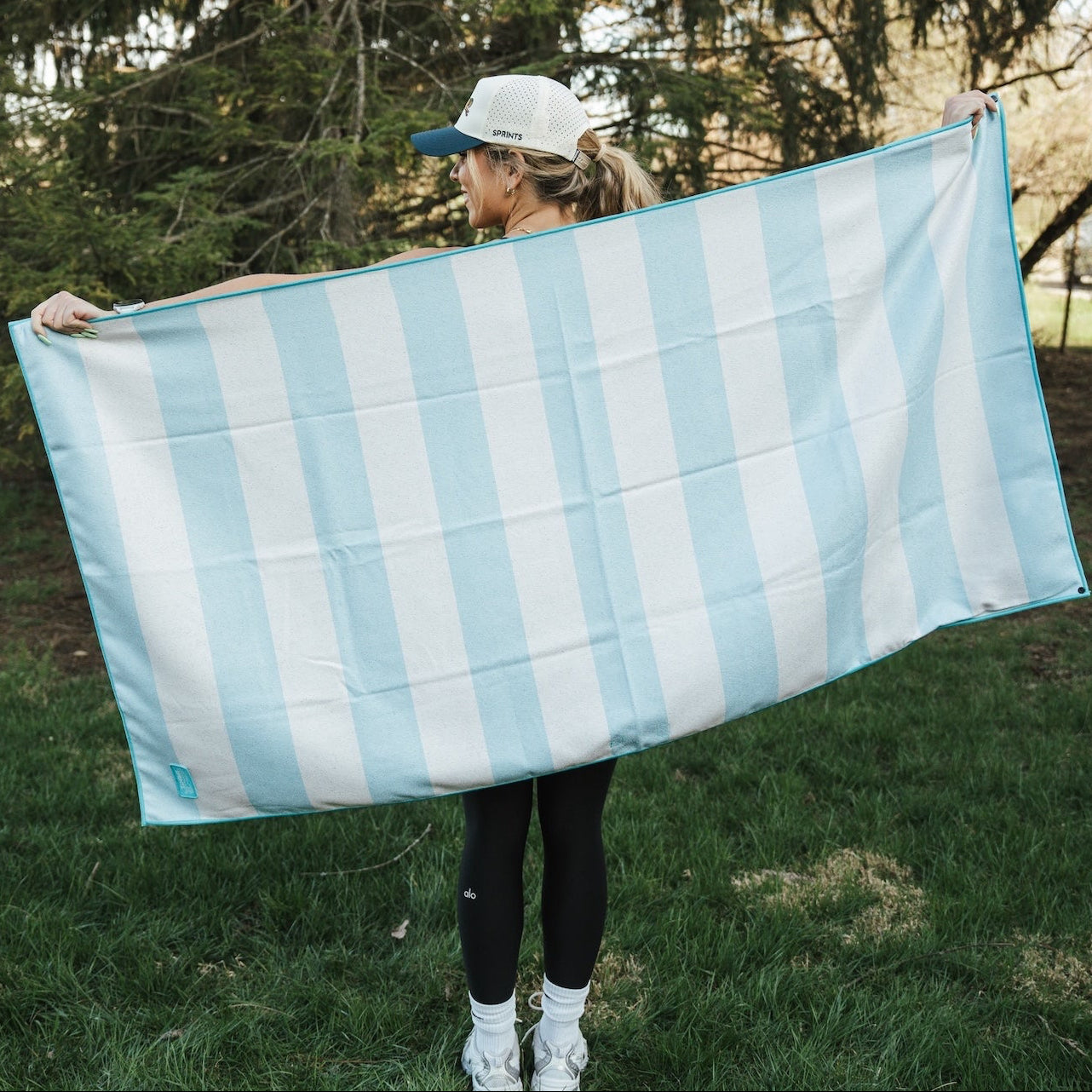 Saltwater Boardwalk Stripe Car Seat Cover Towel