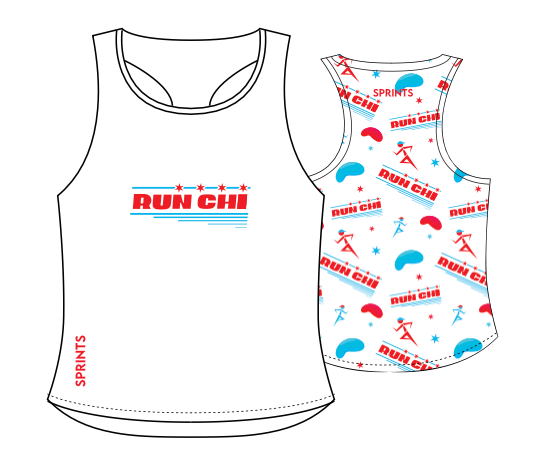 Womens Running Tank - Run Chi White – SprintsB2B