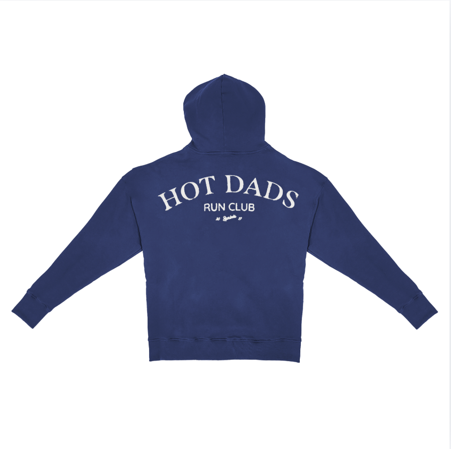 Run Club Oversized Hoodie - Hot Dads - Navy