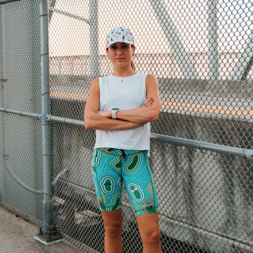 Womens Flexion 8" Compression Short - Pickle Power