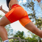 Womens Flexion 5" Compression Short - Orange Crush