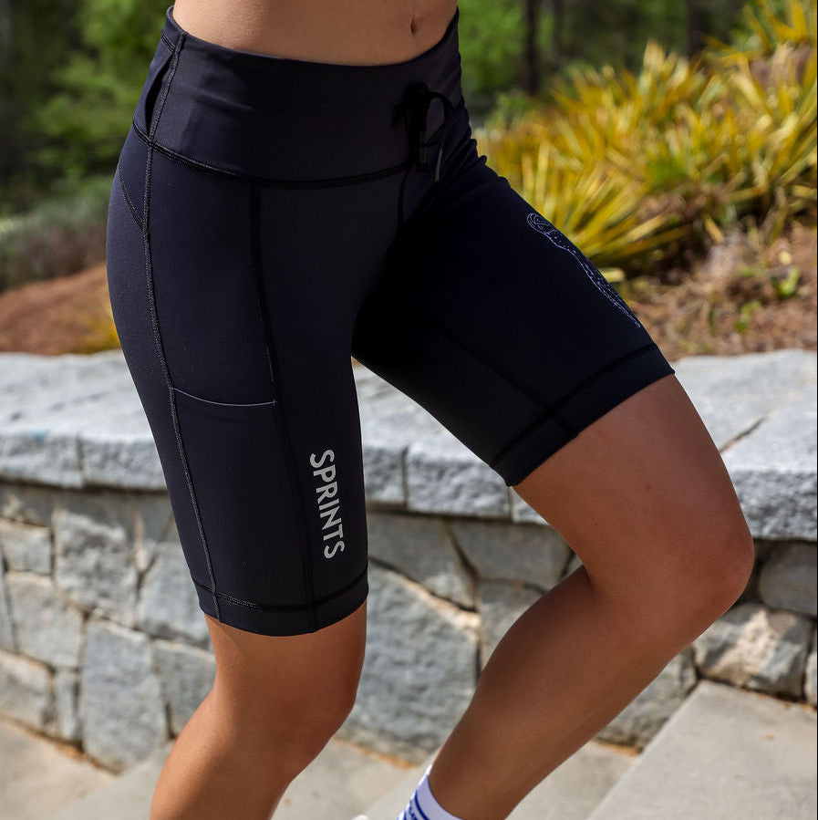 Womens Flexion 8" Compression Short - Stealth Black