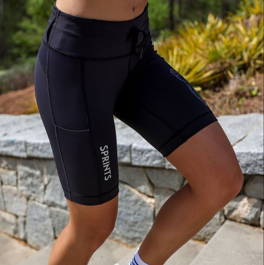 Womens Flexion 8" Compression Short - Stealth Black
