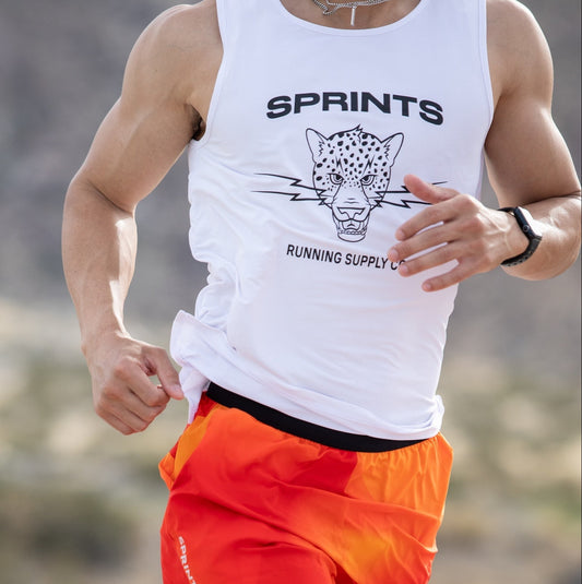 Mens Core Zero Running Tank - Vault Jag White