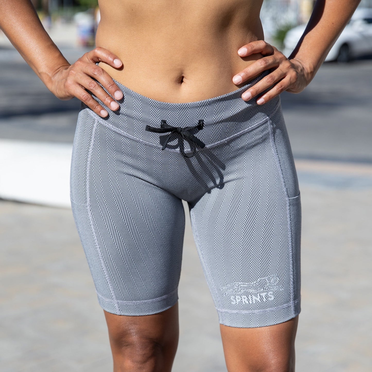 Womens Flexion 8" Compression Short - Herringbone