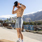 Mens Flexion 8" Half Tights - Herringbone