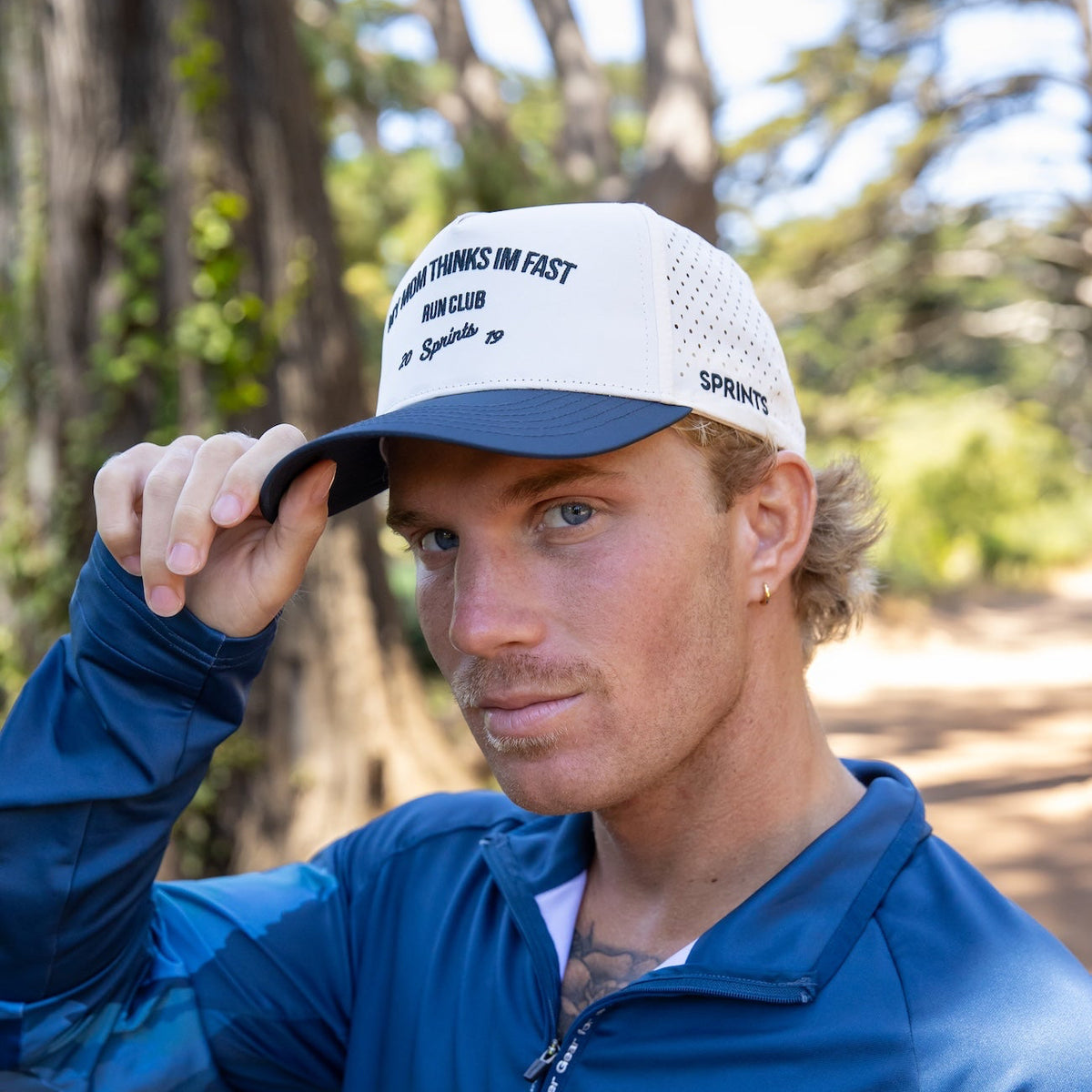 My Mom Thinks I Run Fast Run Club Structured VP Hat (Unisex)