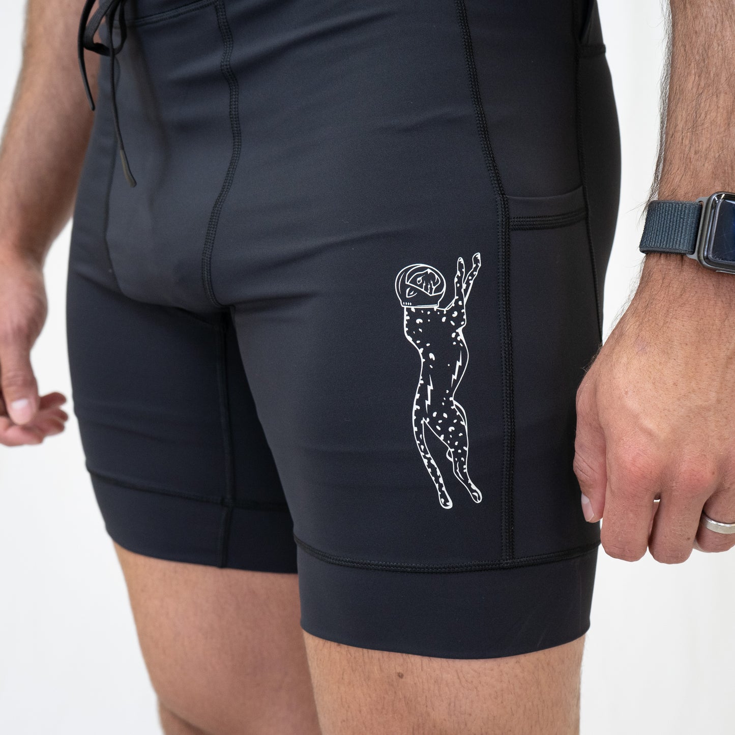 Mens Flexion 8" Half Tights - Stealth Black