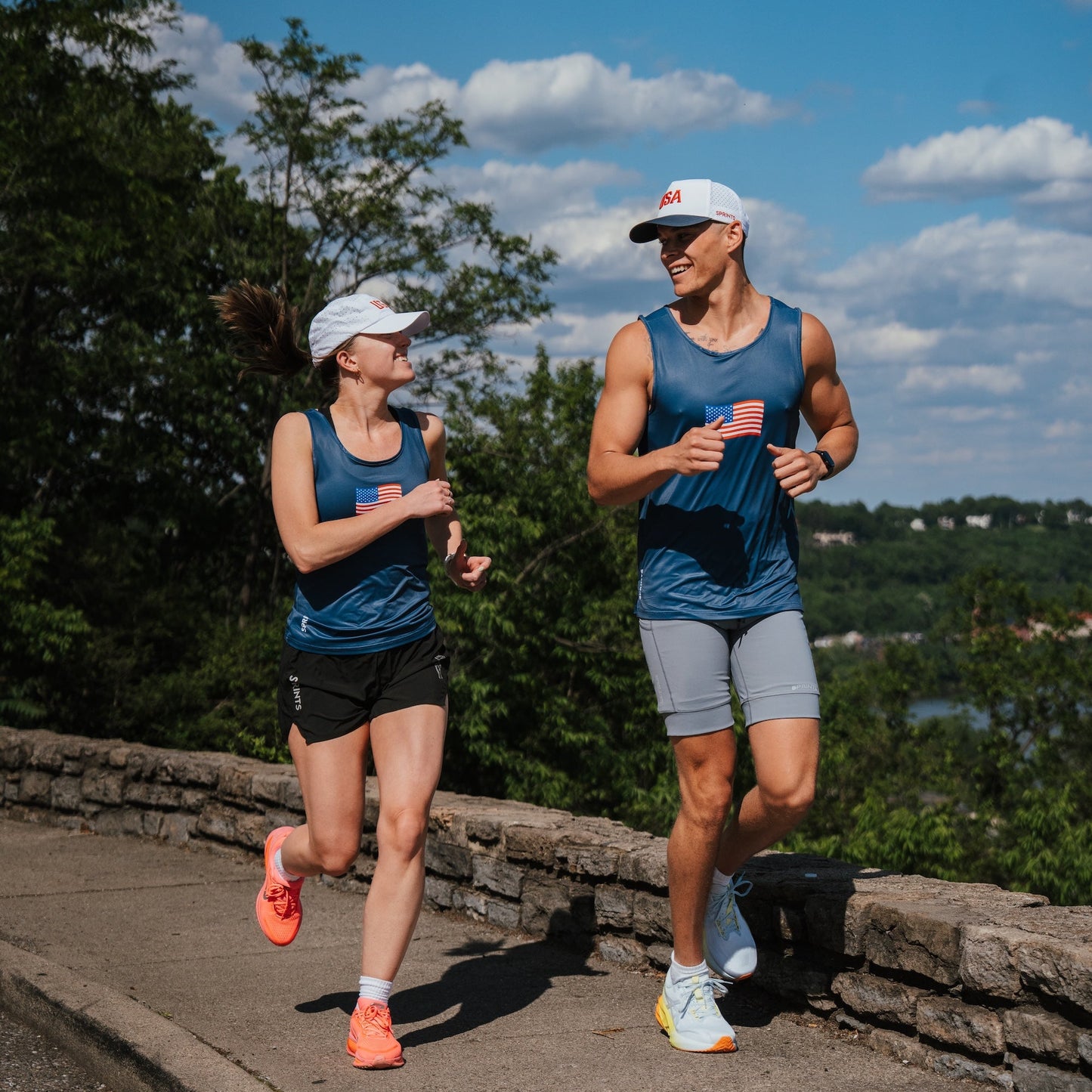 Womens Core Zero Running Tank - USA Navy
