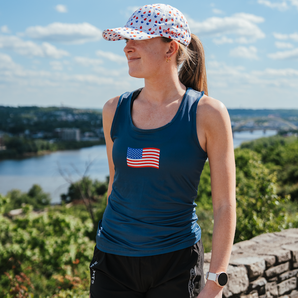 Womens Core Zero Running Tank - USA Navy