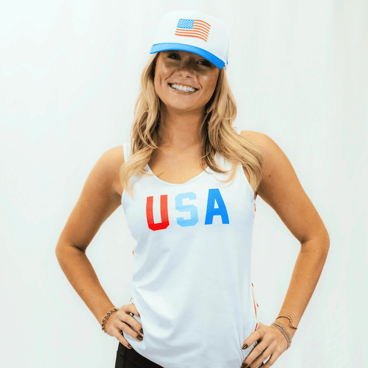 Womens Core Zero Running Tank - USA White