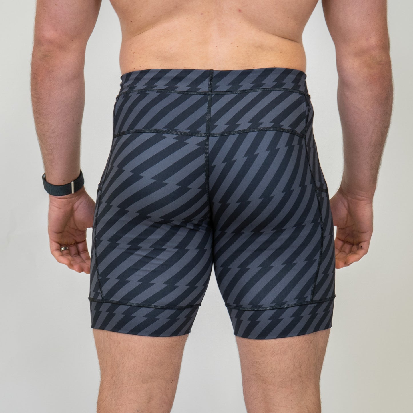 Mens Flexion 8" Compression Short - Velocity Blitz Black