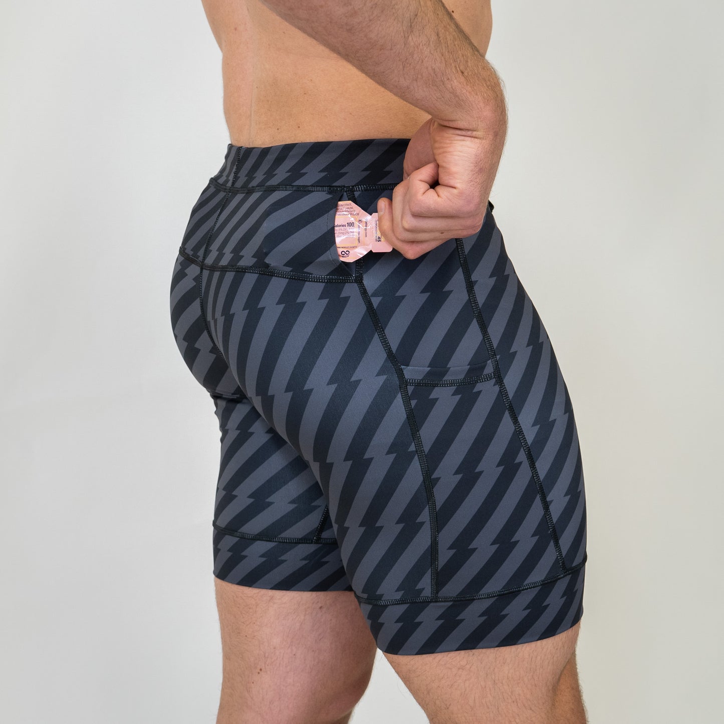 Mens Flexion 8" Compression Short - Velocity Blitz Black