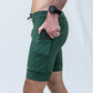 Mens Flexion 8" Compression Short - Velocity Blitz Green