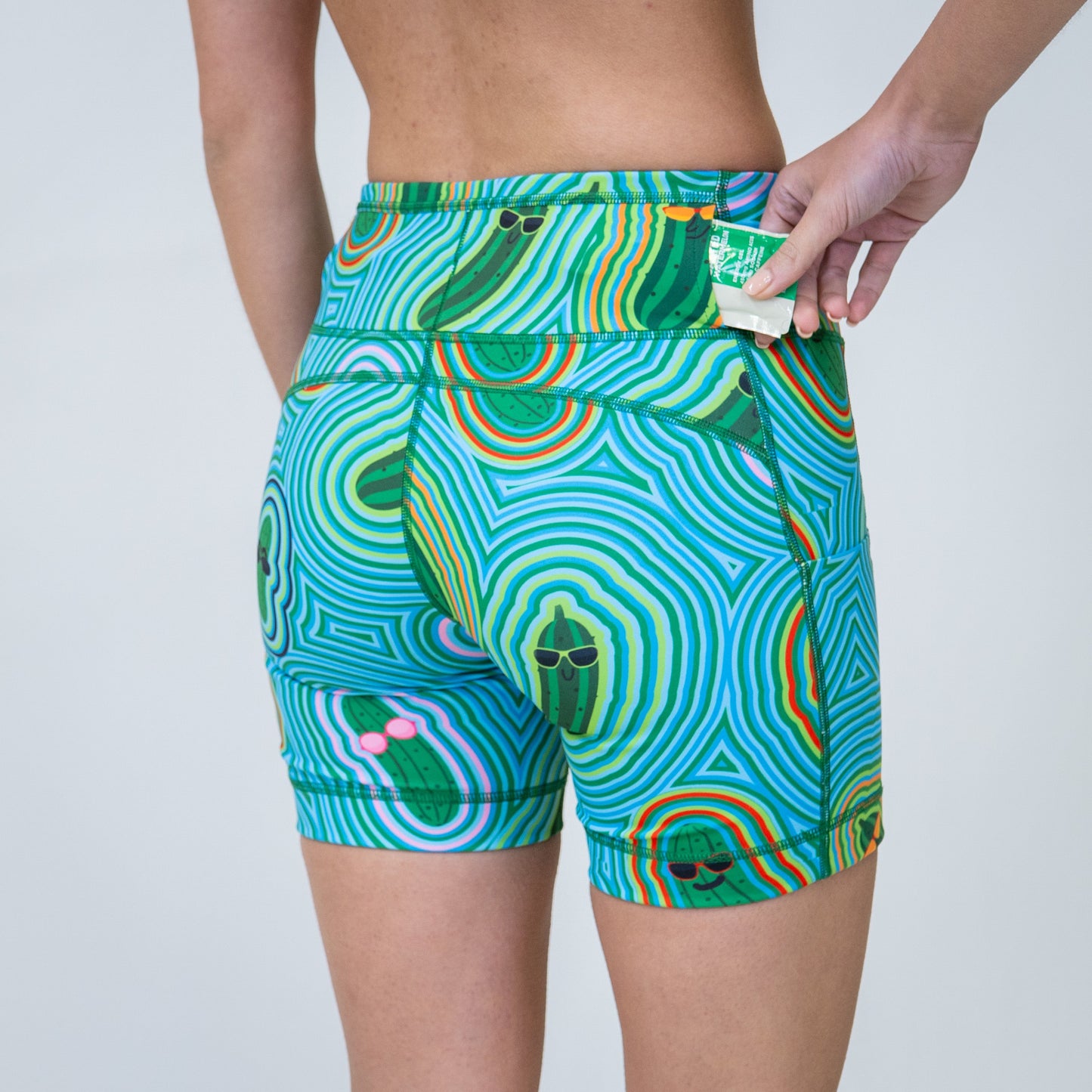 Womens Flexion 5" Compression Short - Pickle Power