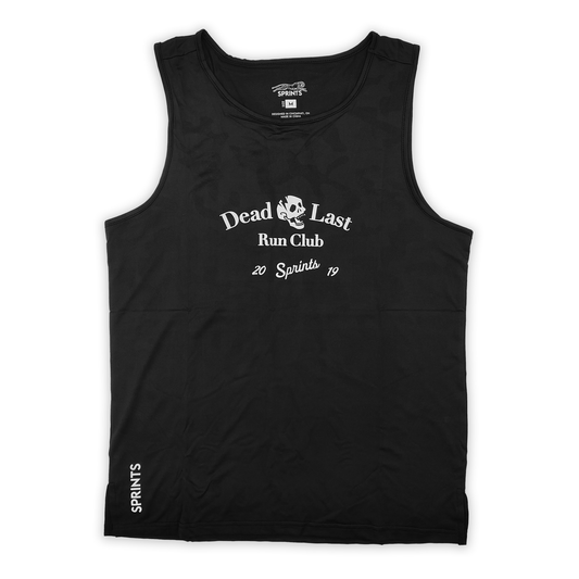 Mens Running Tank - Dead Last Run Club Flash Reflective