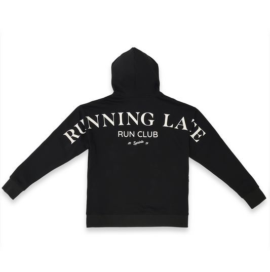 Run Club Oversized Hoodie - Running Late - Black