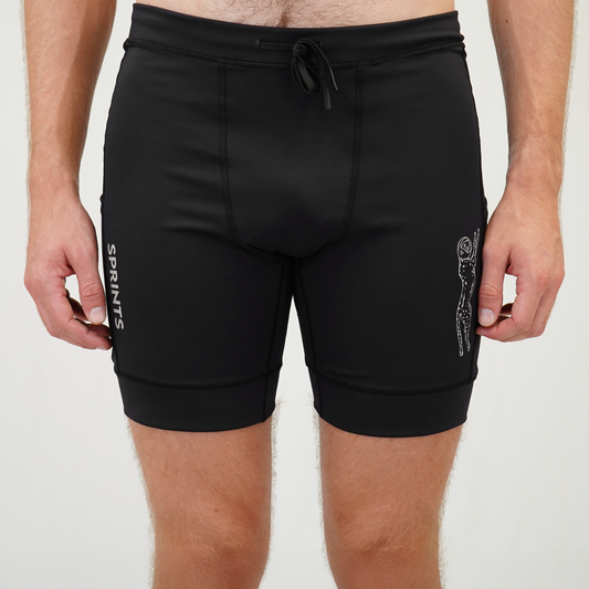 Mens Flexion 8" Compression Short - Stealth Black