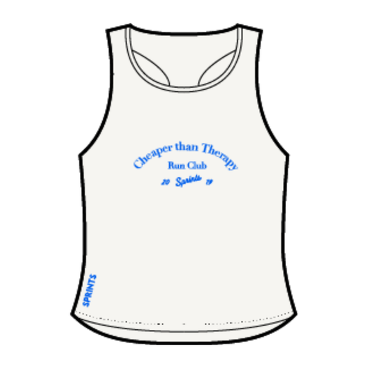 Womens Core Zero Running Tank - Cheaper Than Therapy Run Club White